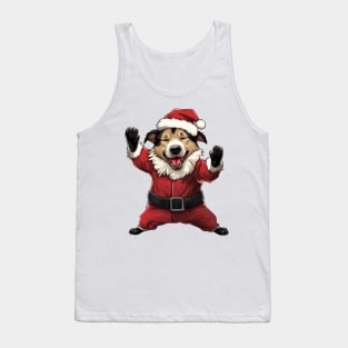 Cartoon Christmas Border Collie Dog Dancing Tank Top